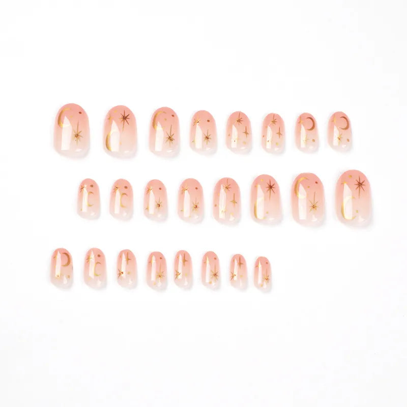 Starry Nude Almond Press On Nails