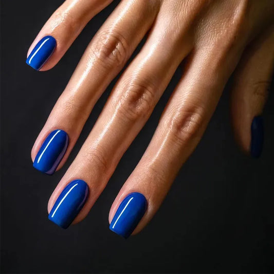 Blue Solid Press On Nails