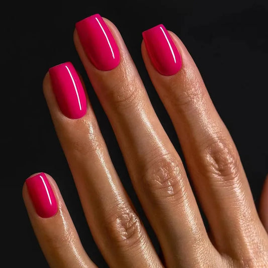 Hot Pink Solid Press On Nails
